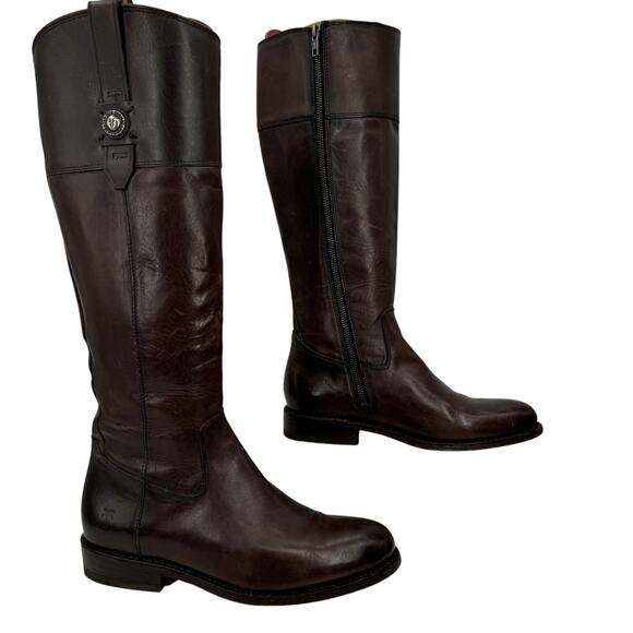 Frye Jayden Tall Button Boots Women's SZ 9 Brown Boho Casual Equestrian Western - Picture 5 of 13